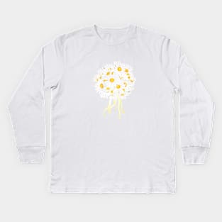 white daisy bridal bouquet  watercolor painting Kids Long Sleeve T-Shirt